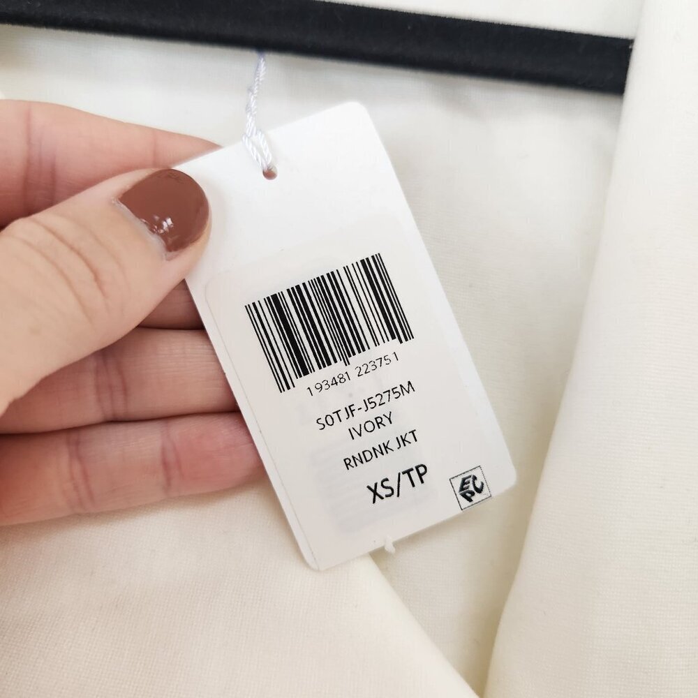 NWT Eileen Fisher White Blazer Jacket Flex Tencel Ponte Knit Comfort Stretch XS - Picture 7 of 8